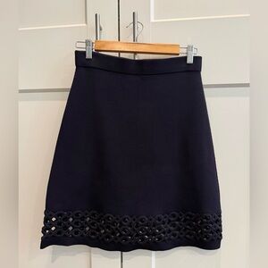 Ann Taylor Navy Blue Midi Skirt